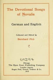 Tapa de The devotional songs of Novalis [pseud.]