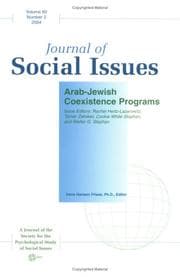 Tapa de Arab-Jewish Coexistence Programs (Journal of Social Issues, Vol 60, No. 2, 2004)