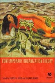 Tapa de Contemporary Organization Theory (Sociological Review Monographs)