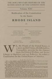 Tapa de The Documentary History Of The Ratification Of The Constitution Ratification Of The Constitution By The States Rhode Island No 2