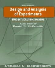 Tapa de Student Solution Manual To Accompany Design And Analysis Of Experiments