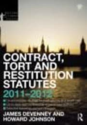 Tapa de Contract Tort And Restitution Statutes 20112012