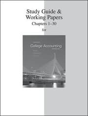 Tapa de Study Guide  Working Papers to Accompany College Accounting Chapters 130