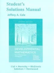 Tapa de Students Solution Manual For Developmental Mathematics 2nd Edition Basic Mathematics And Algebra