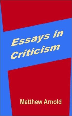 Tapa de Essays in Criticism