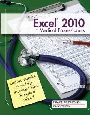 Tapa de Microsoft Excel 2010 For Medical Professionals