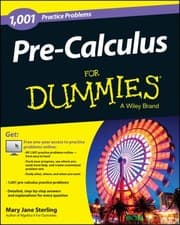 Tapa de 1001 Precalculus Practice Problems For Dummies