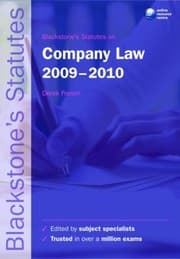 Tapa de Blackstones Statutes On Company Law 20092010