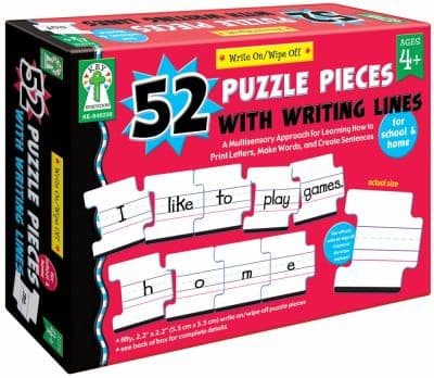 Tapa de Writeonwipeoff 52 Puzzle Pieces With Writing Lines