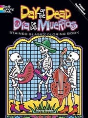 Tapa de Day Of The Deaddia De Los Muertos Stained Glass Coloring Book