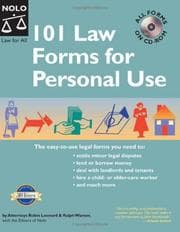 Tapa de 101 Law Forms for Personal Use - Book with CD-Rom
