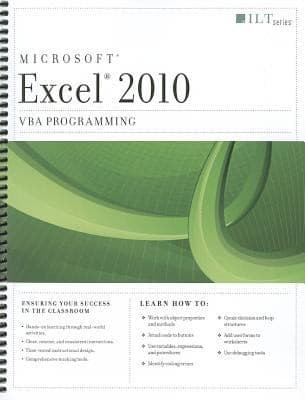 Tapa de Excel 2010 Vba Programming Data