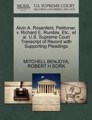 Tapa de Alvin A Rosenfeld Petitioner