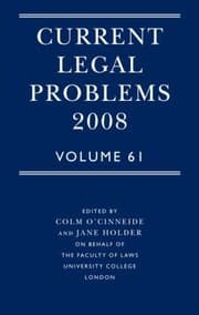 Tapa de Current Legal Problems 2008
