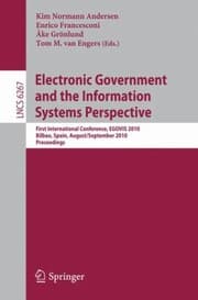 Tapa de Electronic Government And The Information Systems Perspective First International Conference Egovis 2010 Bilbao Spain August 31 September 2 2010 Proceedings