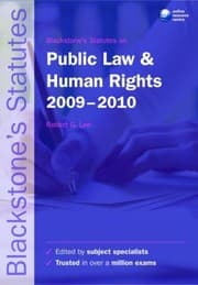 Tapa de Blackstones Statutes On Public Law And Human Rights 20092010
