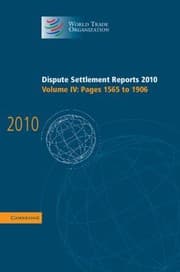 Tapa de Dispute Settlement Reports 2010 Volume 4