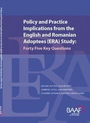 Tapa de Policy And Practice Implications From The English And Romanian Adoptees Era Study
