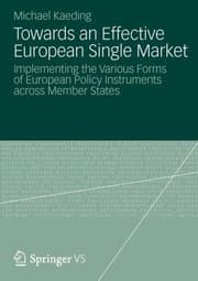Tapa de Towards An Effective European Single Market Implementing The Various Forms Of European Policy Instruments Across Member States