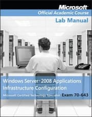 Tapa de Windows Server 2008 Applications Infrastructure Configuration Lab Manual