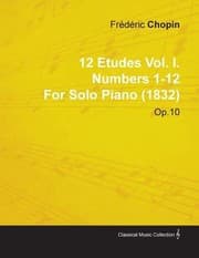 Tapa de 12 Etudes For Solo Piano 1832
