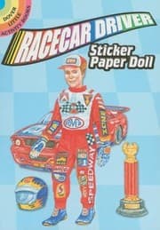 Tapa de Racecar Driver Sticker Paper Doll