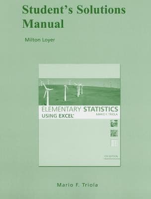 Tapa de Students Solutions Manual for Elementary Statistics Using Excel