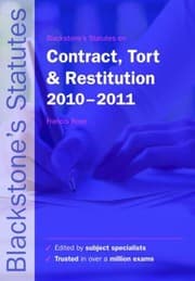 Tapa de Blackstones Statutes On Contract Tort Restitution