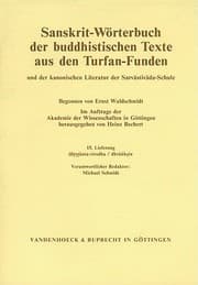 Tapa de SanskritWorterbuch der Buddhistischen Texte Aus Den TurfanFunden Und der Kanonischen Literatur der SarvastivadaSchule