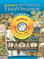 Tapa de Grassets Art Nouveau Floral Ornament Cdrom And Book
