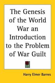 Tapa de The Genesis Of The World War An Introduction To The Problem Of War Guilt