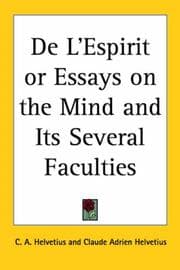 Tapa de De L'espirit or Essays on the Mind And Its Several Faculties