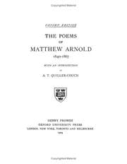 Tapa de The Poems of Matthew Arnold 1840 to 1867