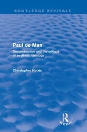 Tapa de Paul de Man Routledge Revivals