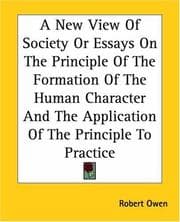 Tapa de A New View Of Society Or Essays On The Principle Of The Formation Of The Human Character And The Application Of The Principle To Practice