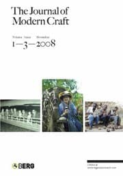Tapa de The Journal of Modern Craft Volume 1 Issue 3