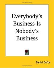 Tapa de Every-body's business, is no-body's business