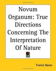 Tapa de Novum Organum True Directions Concerning The Interpretation Of Nature