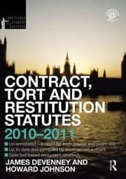 Tapa de Contract Tort And Restitution Statutes 20102011