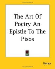 Tapa de The Art of Poetry an Epistle to the Pisos