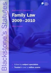 Tapa de Blackstones Statutes On Family Law 20092010