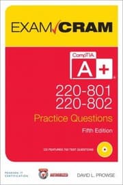 Tapa de Comptia A 220801 And 220802 Authorized Practice Questions