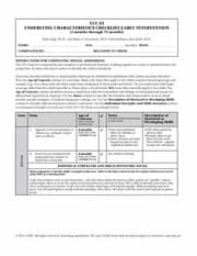 Tapa de Underlying Characteristics ChecklistEarly Intervention UccEi