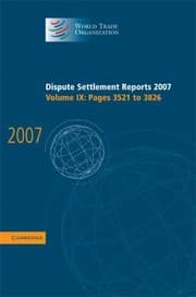Tapa de Dispute Settlement Reports 2007
