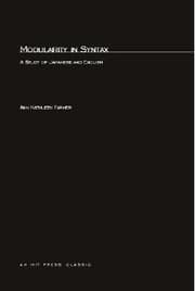 Tapa de Modularity In Syntax A Study Of Japanese And English
