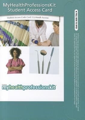 Tapa de Myhealthprofessionskit Student Access Code Card