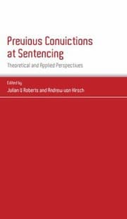 Tapa de Previous Convictions At Sentencing Theoretical And Applied Perspectives