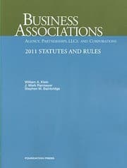 Tapa de Business Associations Agency Partnerships Llcs And Corporations 2011 Statutes And Rules
