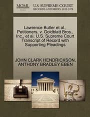 Tapa de Lawrence Butler Et Al Petitioners