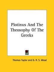 Tapa de Plotinus And The Theosophy Of The Greeks